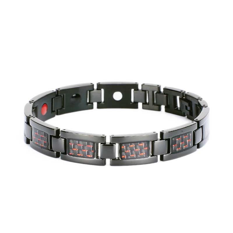 Bracelets Bio Magnetic Green, Red & Black Carbon